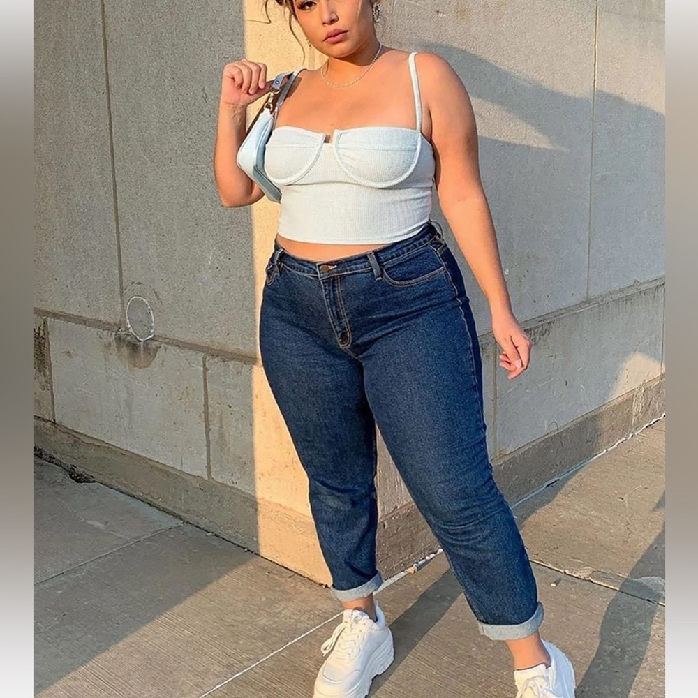 FASHION NOVA I Got It From My Mama Jeans Dark Denim Jeans with Pockets Size 15